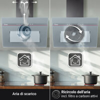 Cappa aspirante 60cm grigio opaco PLOOM6005G Illuminazione ambientale RGBW