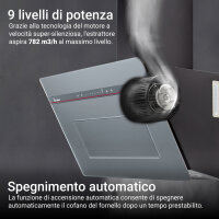 Cappa aspirante 80cm grigio opaco PLOOM8005G Illuminazione ambientale RGBW