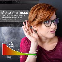 Cappa aspirante 80cm nero opaco PLOOM8005S Illuminazione ambientale RGBW