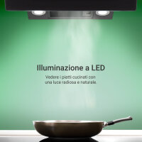 Cappa aspirante 80cm nero opaco PLOOM8005S Illuminazione ambientale RGBW