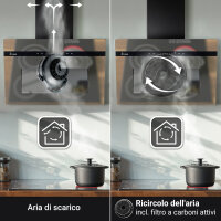 Cappa aspirante 60cm design a specchio PLOOM6005M Illuminazione ambientale RGBW
