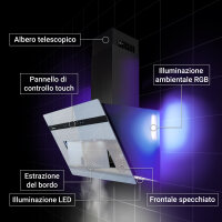 Cappa aspirante 80cm design a specchio PLOOM8005M Illuminazione ambientale RGBW