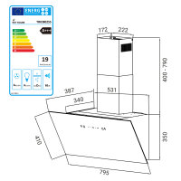 Cappa aspirante 80cm TRIO8025S