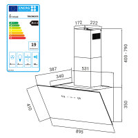 Cappa aspirante 90cm TRIO9025S