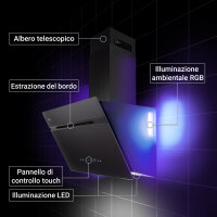 Cappa aspirante 60cm AURORA6005FB Illuminazione ambientale RGBW