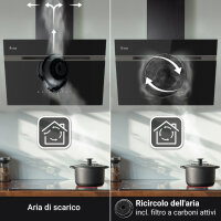 Cappa aspirante 60cm AURORA6005FB Illuminazione ambientale RGBW