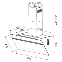 Cooker hood 90cm AURORA9005FB RGBW ambient lighting