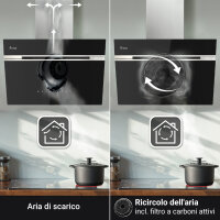 Cappa aspirante 60cm AURORA6005SE Illuminazione ambientale RGBW