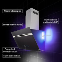 Cappa aspirante 80cm AURORA8005SE Illuminazione ambientale RGBW