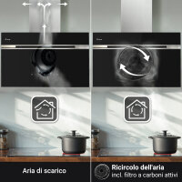 Cappa aspirante 80cm AURORA8005SE Illuminazione ambientale RGBW