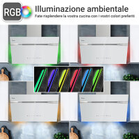 Cappa aspirante 80cm AURORA8005WED Illuminazione...