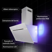 Dunstabzugshaube 90cm AURORA9005WED RGBW Ambientebeleuchtung