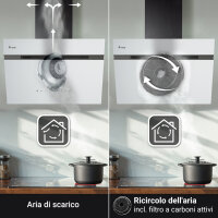 Cappa aspirante 60cm AURORA6005SW Illuminazione ambientale RGBW