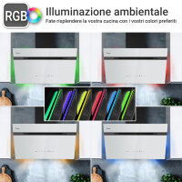 Cappa aspirante 90cm AURORA9005SW Illuminazione...