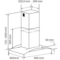 Cappa aspirante 90cm SINUS-INSEL-HC