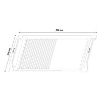BBQ20 Piastra grill Piastra grill per piani di cottura a induzione 20x36