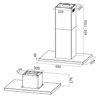 Cappa aspirante 90cm FLAT-INSEL-6