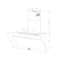 Cooker hood 60cm STYLE6005SMAO RGBW ambient lighting