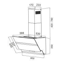 Cooker hood 80cm HERMES8005S