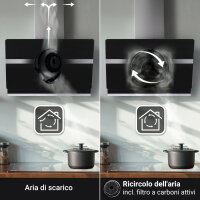 Cooker hood 90cm HERMES9005SM RGBW ambient lighting