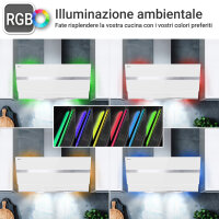 Cappa aspirante 90cm HERMES8005WM Illuminazione...