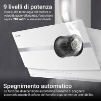 Cappa aspirante 90cm HERMES8005WM Illuminazione ambientale RGBW