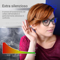 Cappa aspirante 90cm HERMES8005WM Illuminazione ambientale RGBW