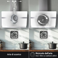 Cappa aspirante 90cm HERMES8005WM Illuminazione ambientale RGBW