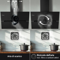 Cappa aspirante 90cm ECCO9005SM Illuminazione ambientale RGBW