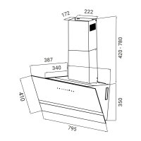 Dunstabzugshaube 80cm EASY8005WM RGBW Ambientebeleuchtung